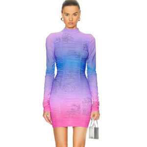 ROCOCO SAND Blake Mini Dress Pink and Purple Crystals NEW NWT!
